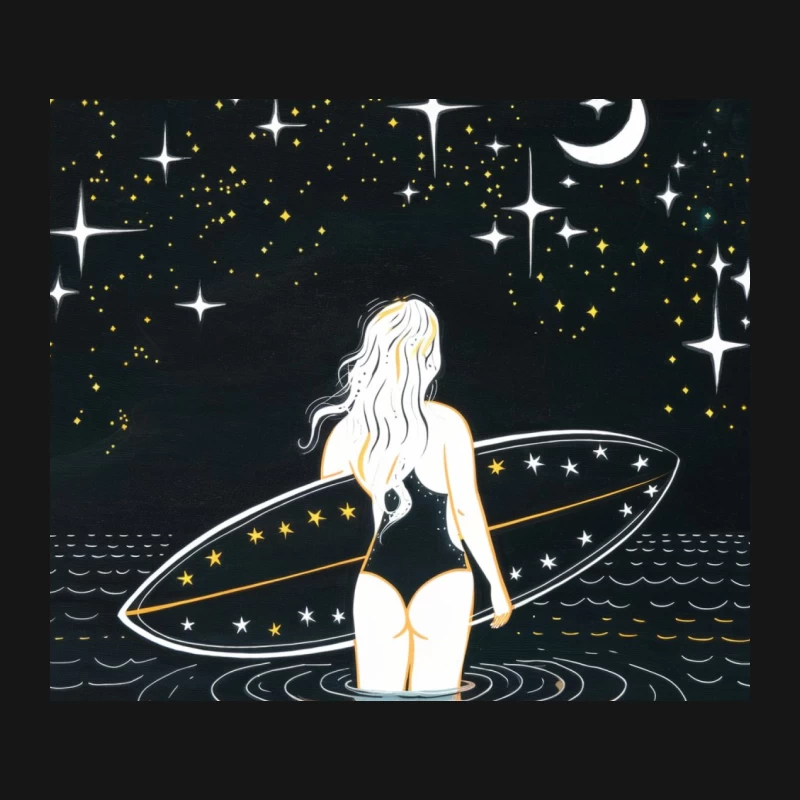 Stargazing Surfer: Celestial Ocean Adventure Mouse Pad
