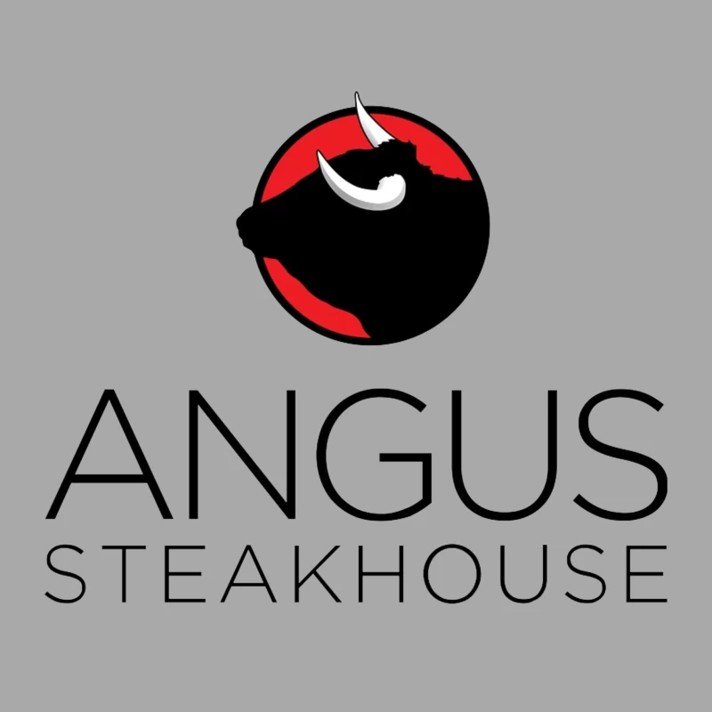 Angus Steakhouse Modern Logo with Bull Silhouette Female Pullover Hoodie