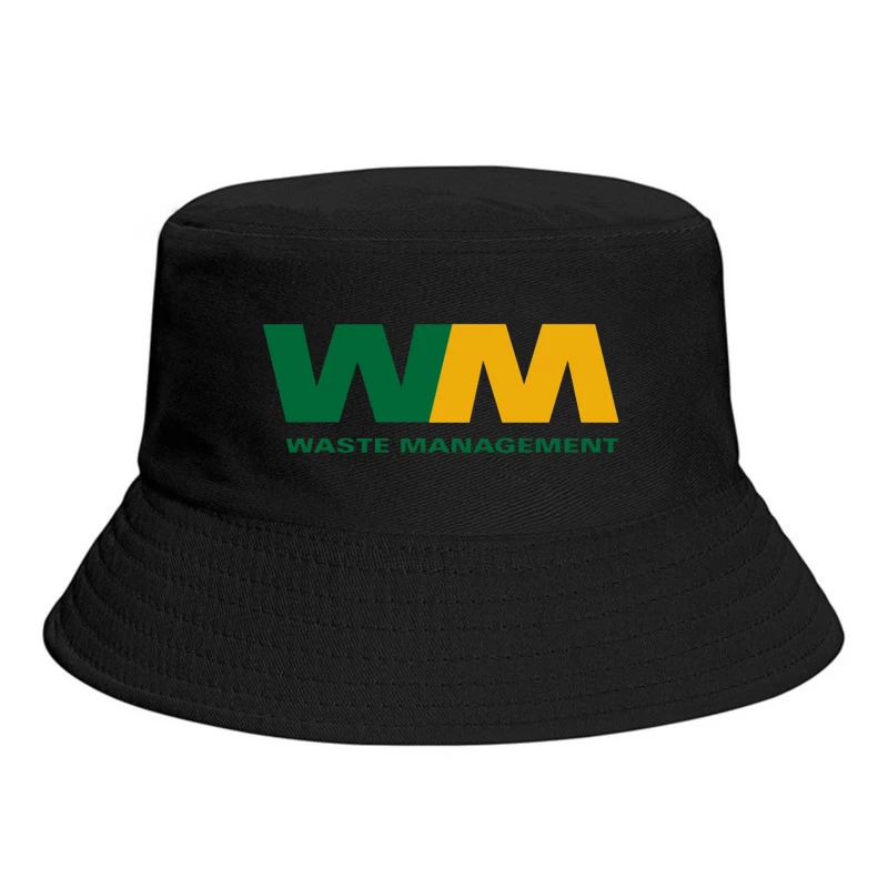 Waste Management (WM) Corporate Logo in Green and Yellow Bucket Hat