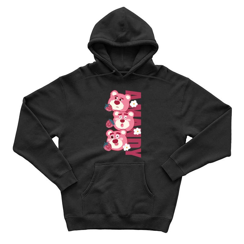 Niedliche Bären mit Erdbeeren Herren Pullover Hoodie
