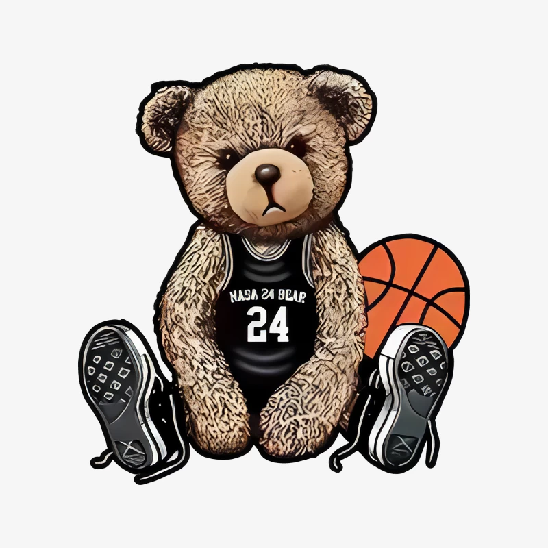 Basketball Teddy mit Trikot und Sneakers Damen Pullover Sweatshirt