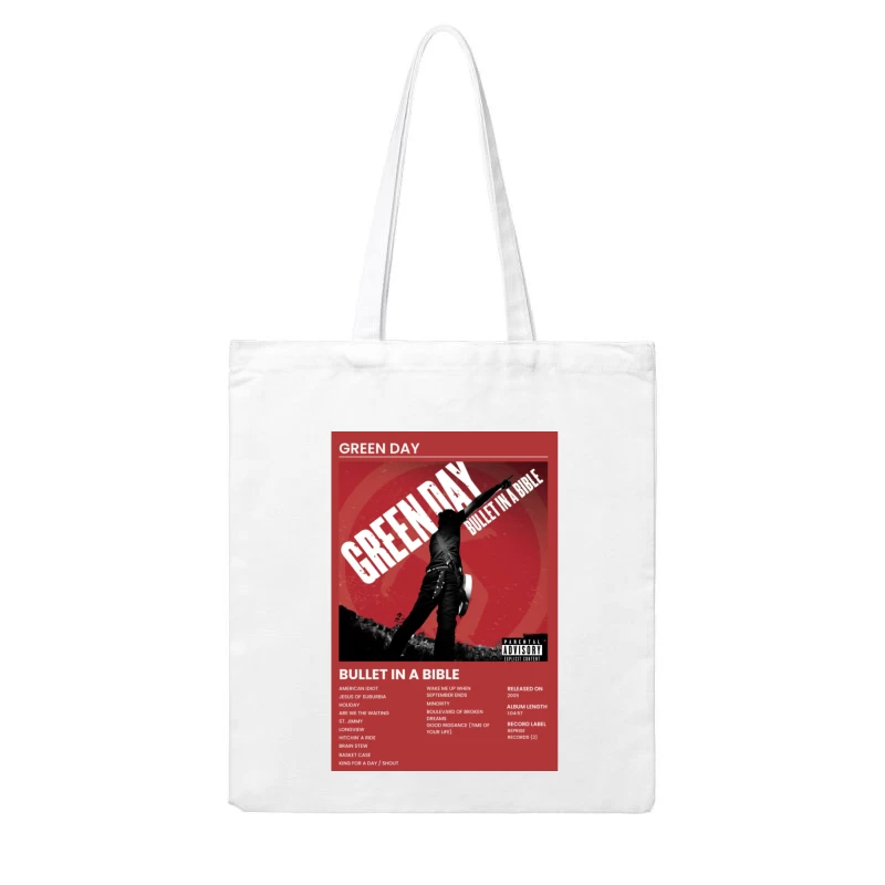 Green Day's Punk Rock Album: Bullet in a Bible Cover Art Cotton Tote Bag