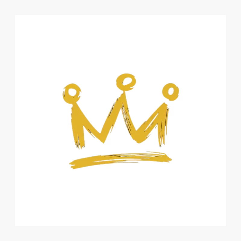 Minimalist Gold Crown Logo: Royal Symbol Pin