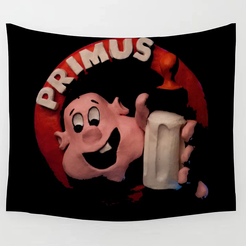 Vintage Primus Beer Mascot with Beer Mug Tapestry