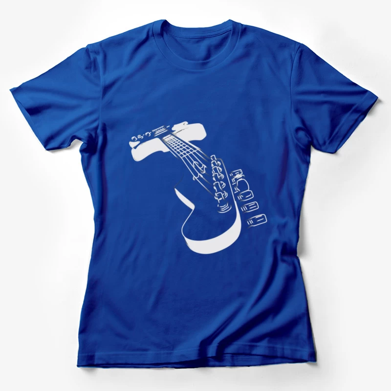 Illustration of a Guitar Female T-Shirt