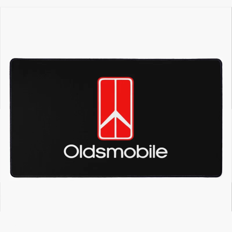 Vintage Red Oldsmobile Logo Design Desk Mat