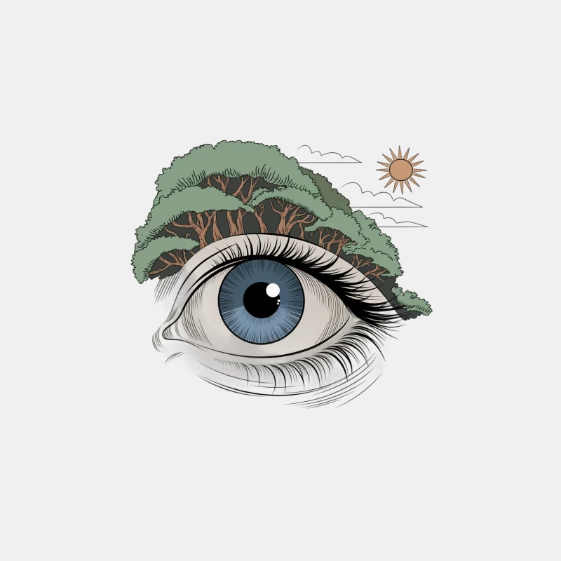 Surreal Eye with Nature Landscape: A Vision of Imagination Male Tank Top