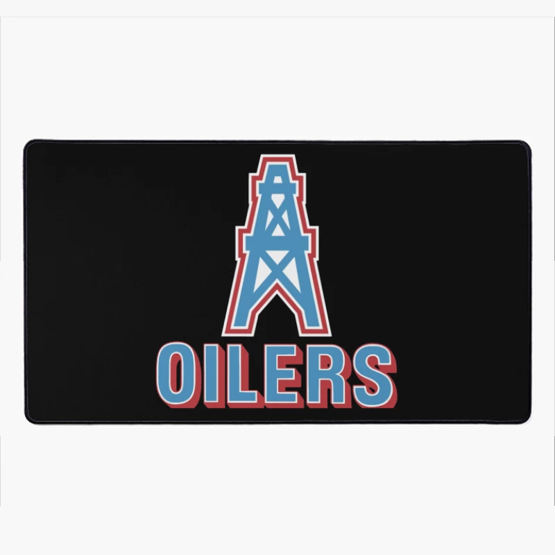 Houston Oilers Vintage NFL Team Logo with Oil Derrick Symbol Desk Mat