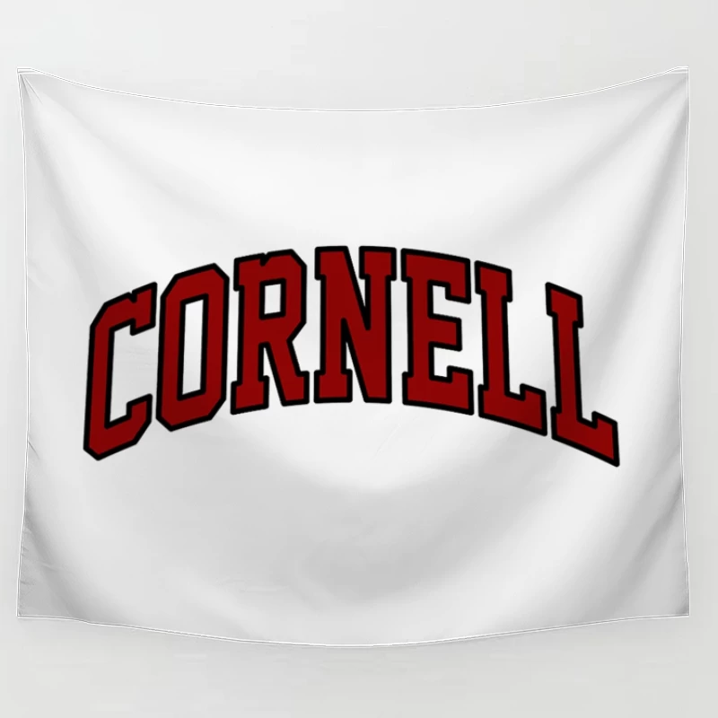 Cornell University Red Arched Text Logo Tapestry