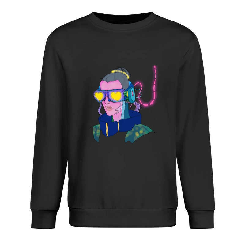 Futuristisches Cyborg-Porträt Herren Pullover Sweatshirt