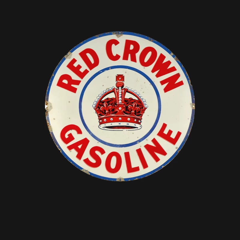 Vintage Red Crown Gasoline Round Metal Sign with Royal Crown Logo Female Long Sleeve T-Shirt