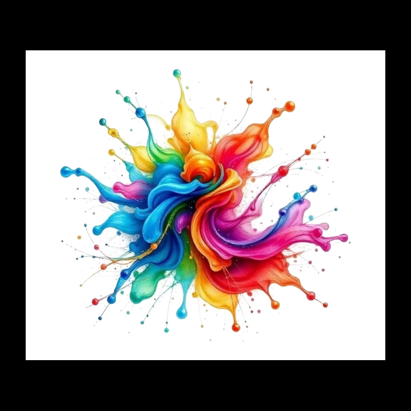 Vibrant Rainbow Paint Splash in Abstract Watercolor Design Tapestry