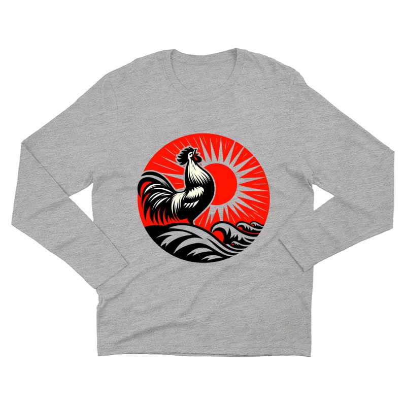 Rooster in Sunrise Male Long Sleeve T-Shirt