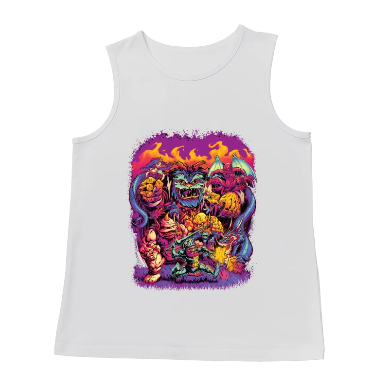 Epic Fantasy Battle with Colorful Monsters Male Tank Top