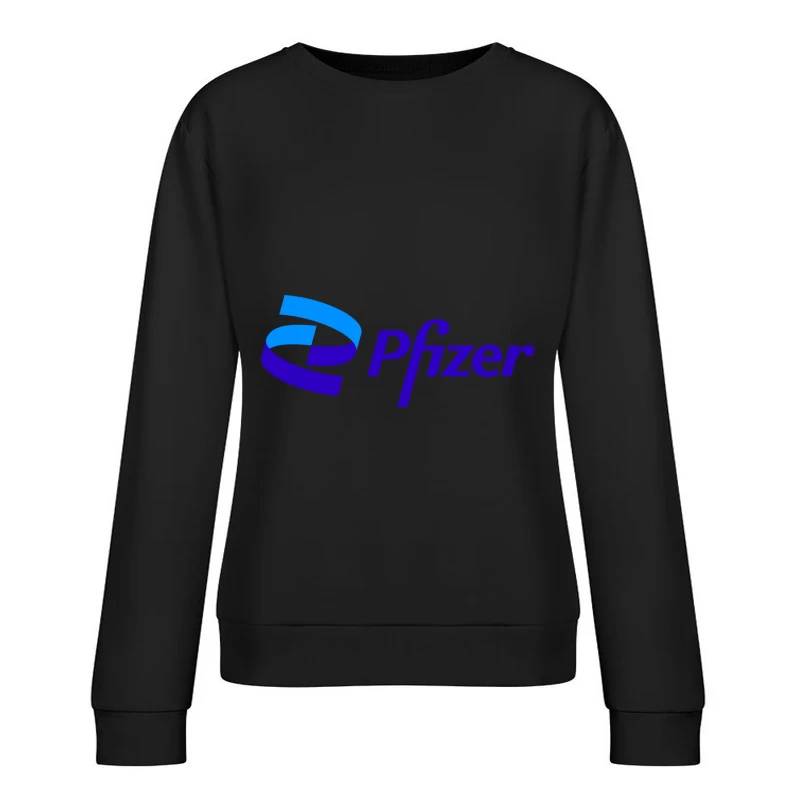 Pfizer Pharmaceutical Company Logo in Blue and Purple Female Pullover Sweatshirt