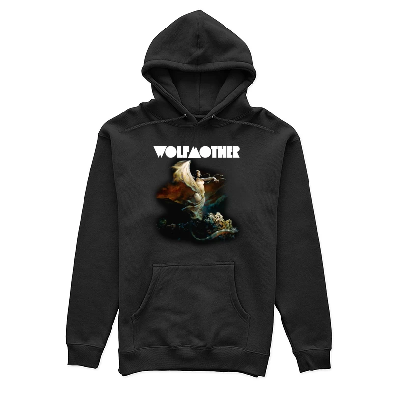 Ethereal Fantasy Figure in Flowing Robes Against Dark Sky Female Pullover Hoodie