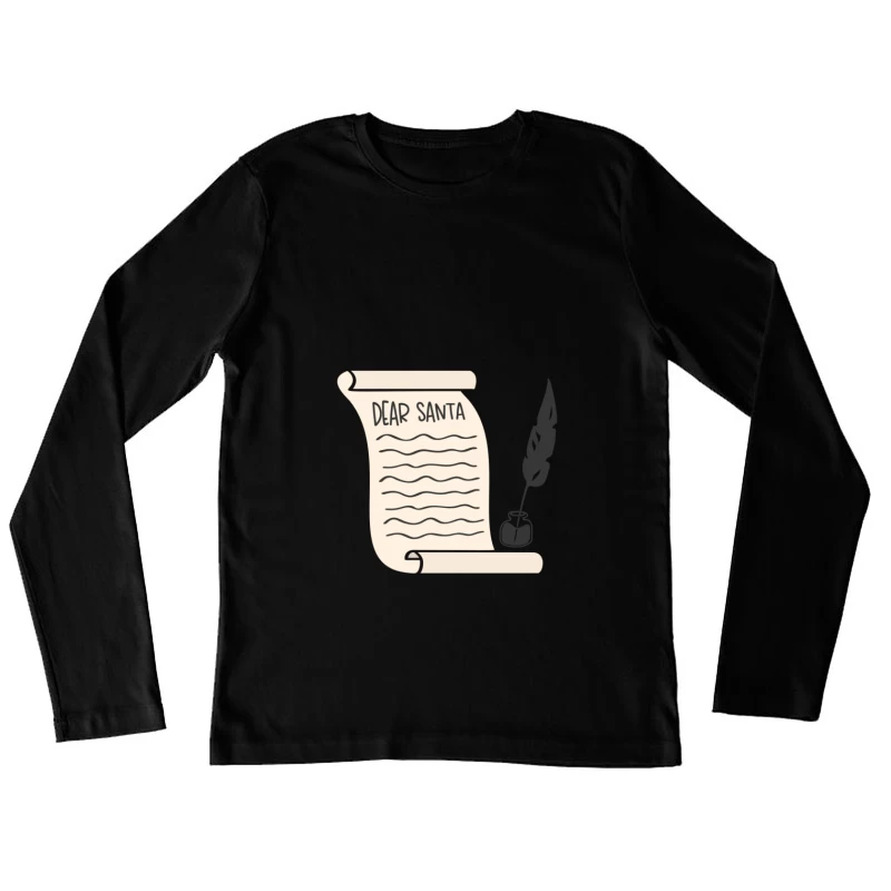 Lettre à Santa avec encre et parchemin Femme Manches Longues T-Shirt