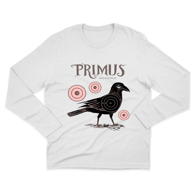 Vintage-Style Primus Concert Poster with Crow and Target Designs Male Long Sleeve T-Shirt