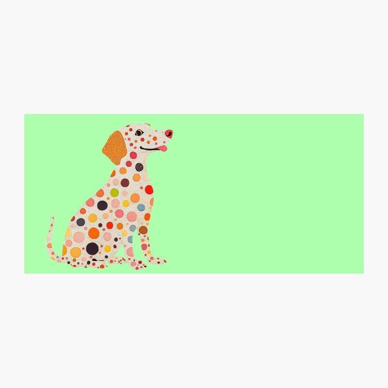 Whimsical Polka Dot Dog Illustration: Colorful Animal Artwork Coffee Mug