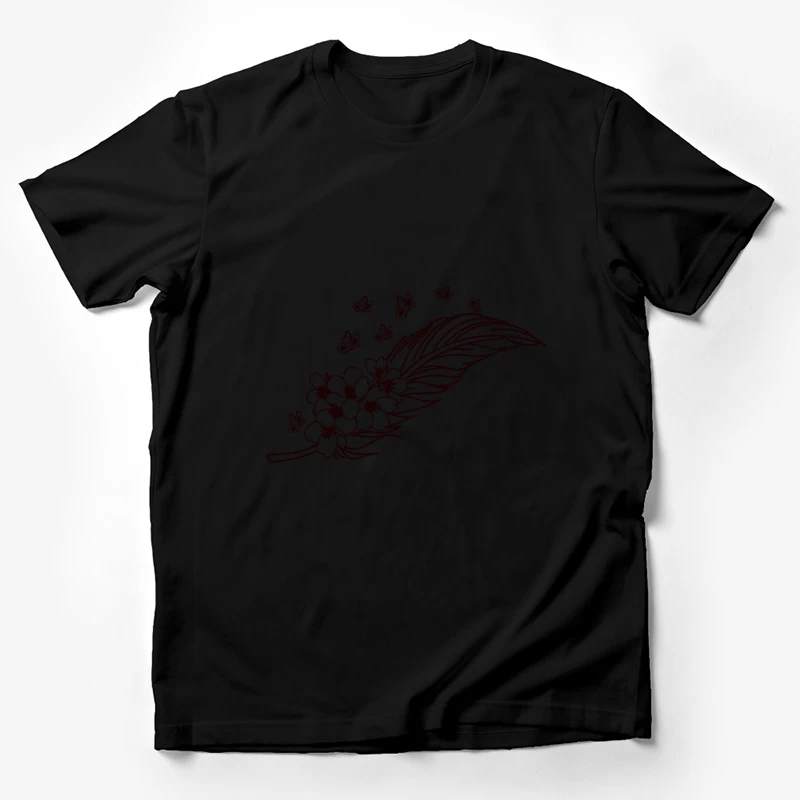 Florales Design mit Schmetterlingen Herren T-Shirt