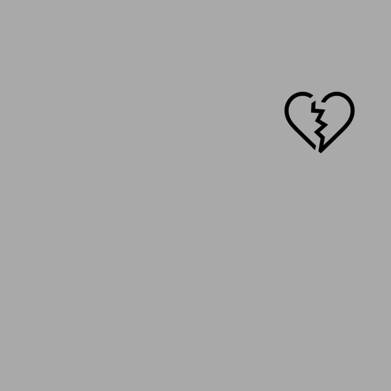 Black and White Broken Heart Symbol Female Pullover Hoodie