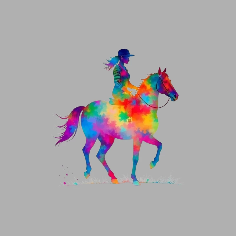 Colorful Horse Rider Male Tank Top