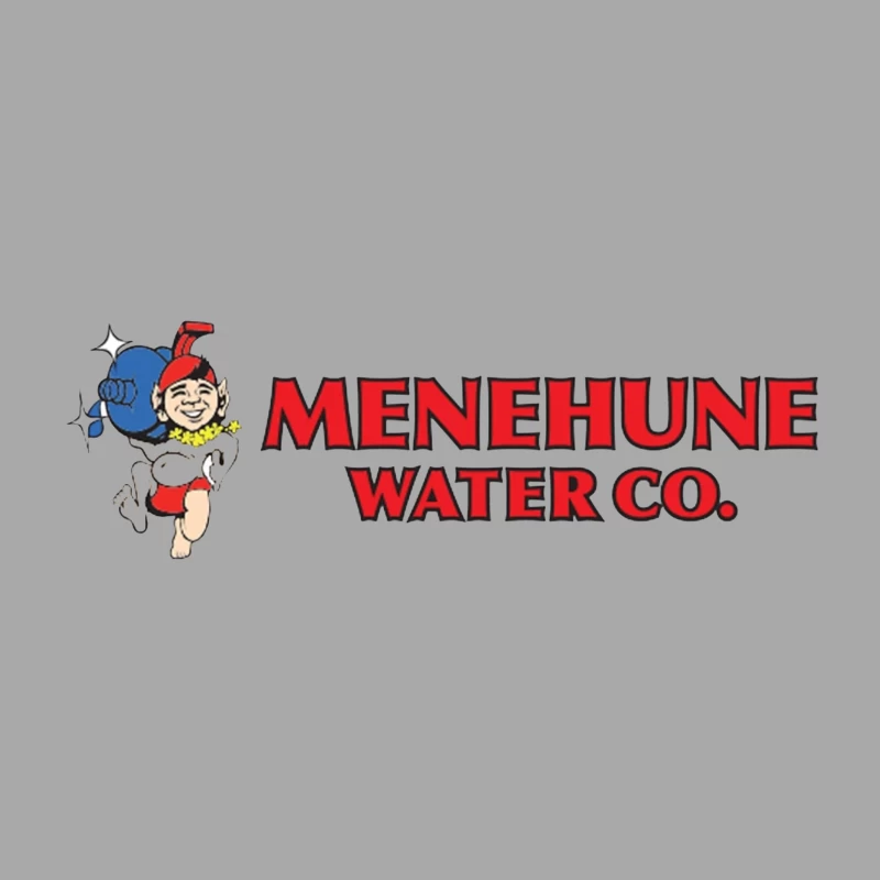 Vintage Menehune Water Company Logo with Cartoon Mascot Female Pullover Hoodie