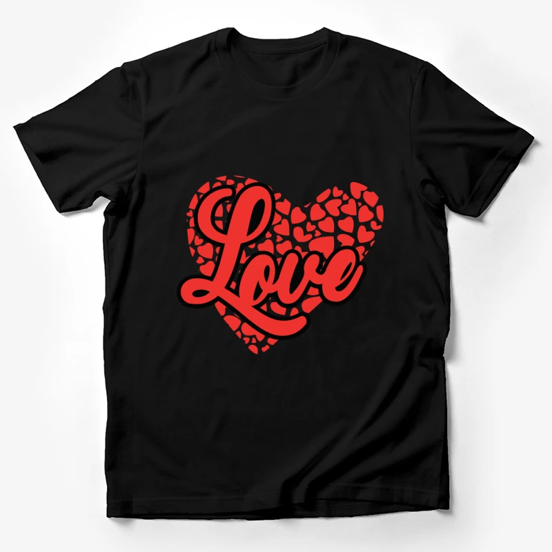 Motif d'amour rouge avec cœur Homme T-Shirt