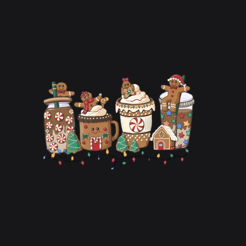 Weihnachtliche Getränke und Lebkuchenmännchen Damen Pullover Hoodie