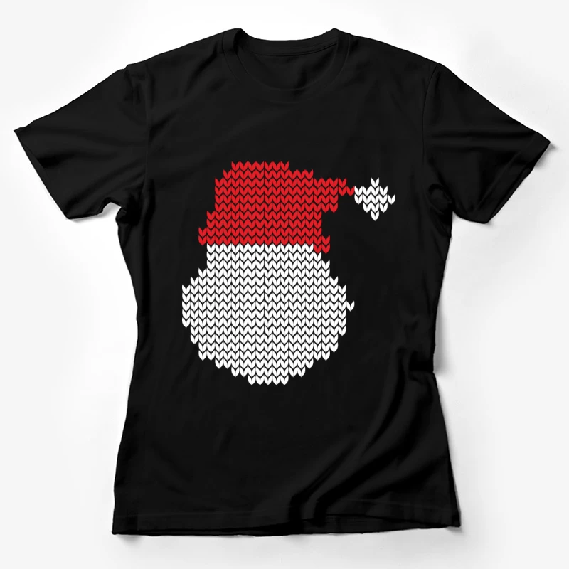 Bonhomme de neige avec chapeau de Noël en pixel art Femme T-Shirt