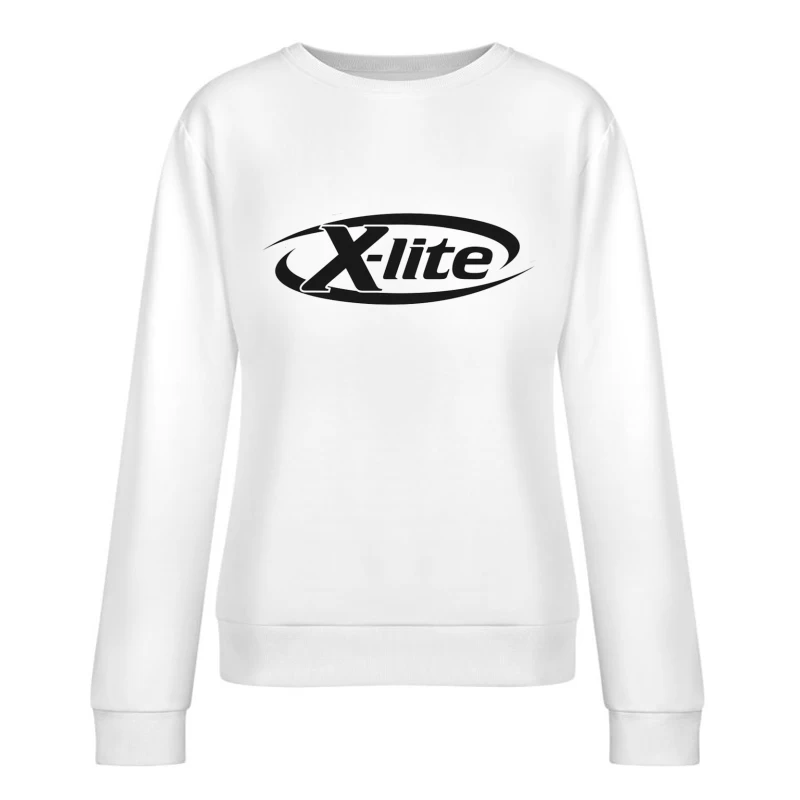 X-lite Black and White Brand Logo Design Female Pullover Sweatshirt