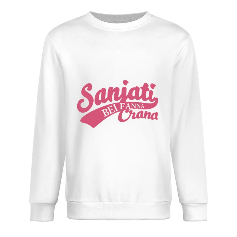 Rosa Retro-Logo-Design Herren Pullover Sweatshirt
