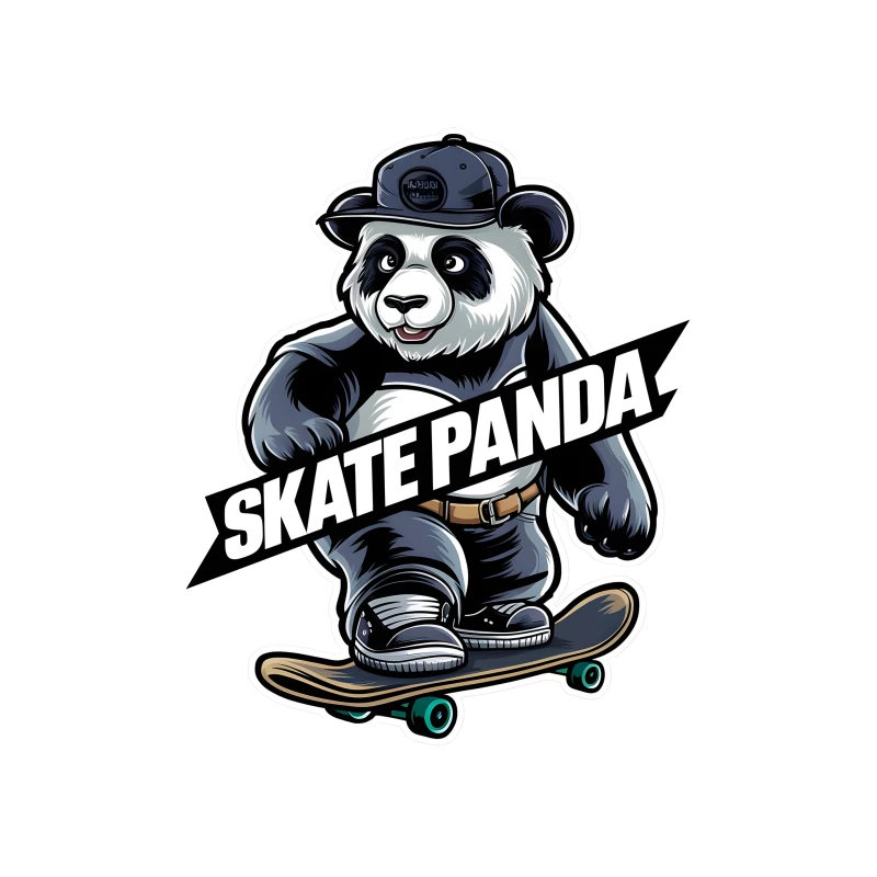 Cool Skateboarding Panda Mascot Tapestry