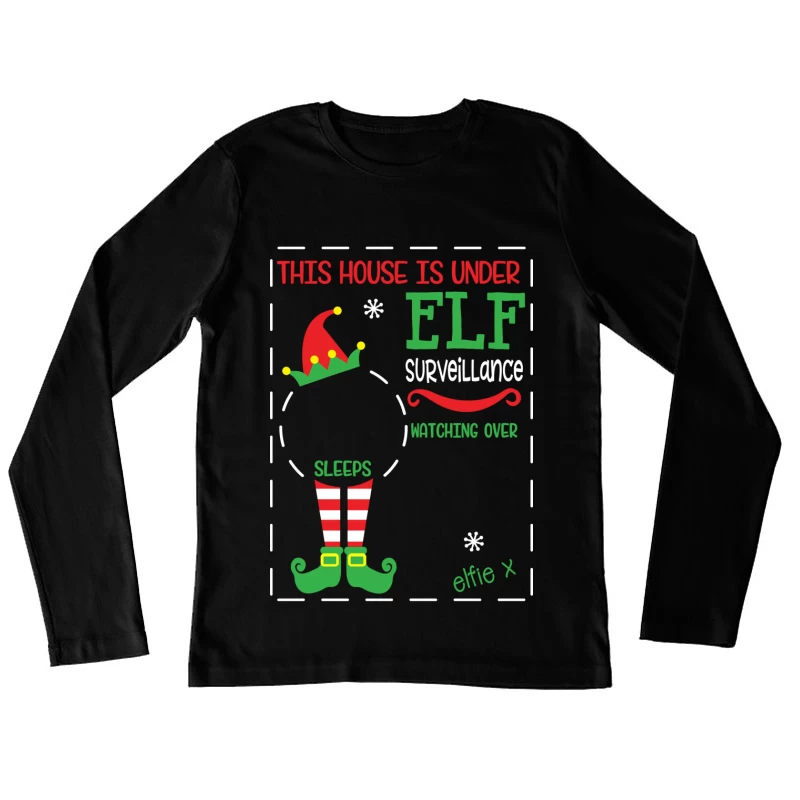 Surveillance par lutin pour Noël Femme Manches Longues T-Shirt