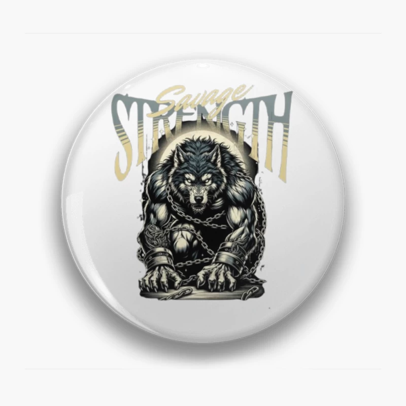 Savage Strength: Chained Werewolf Dark Art Pin