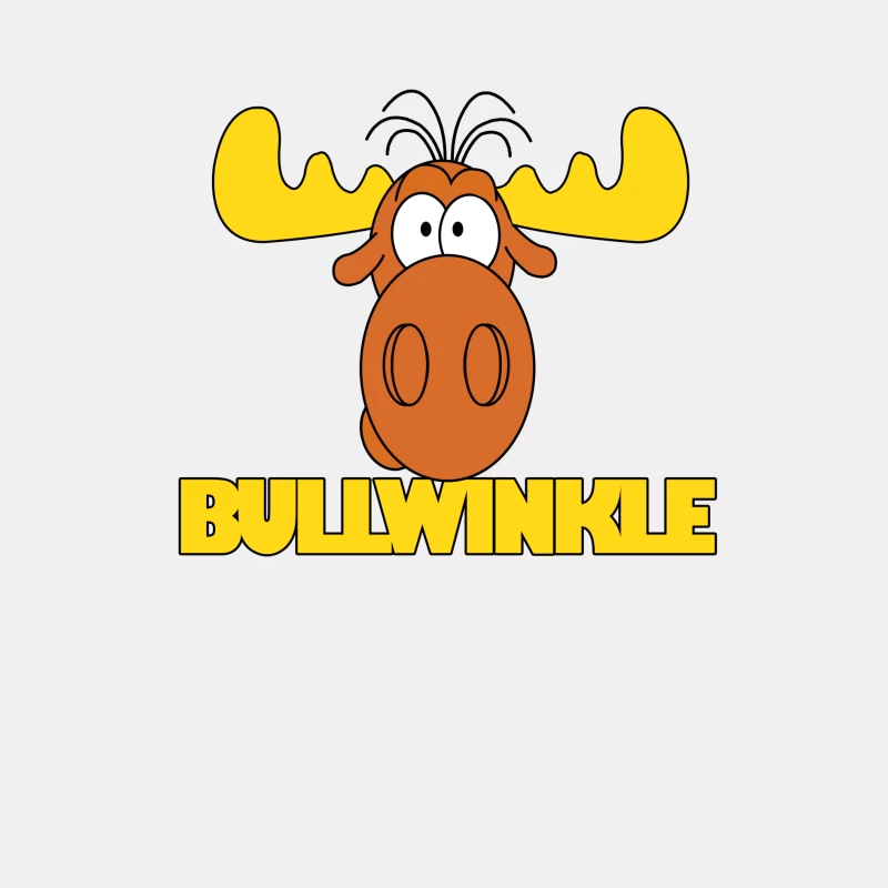 Bullwinkle Cartoon Moose Character with Yellow Text Male Tank Top
