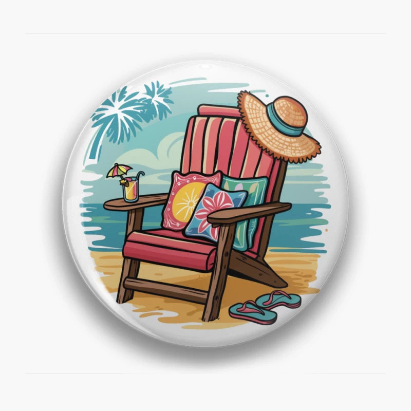 Relaxing Beach Chair Setup with Summer Accessories Pin