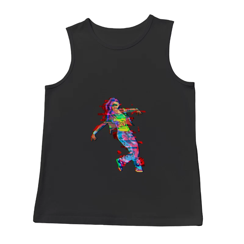 Futuristischer Tänzer mit glitchiger Ästhetik Herren Tanktops