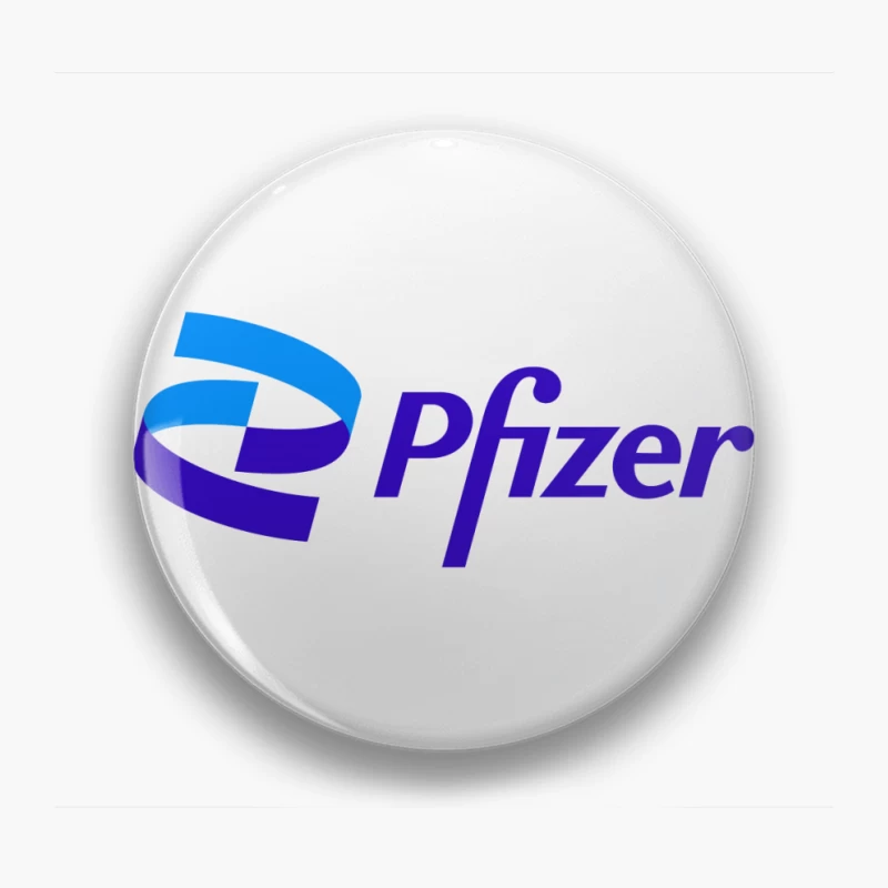 Pfizer Pharmaceutical Company Logo in Blue and Purple Pin