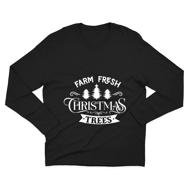 Affiche de vente d'arbres de Noël frais Homme Manches Longues T-Shirt