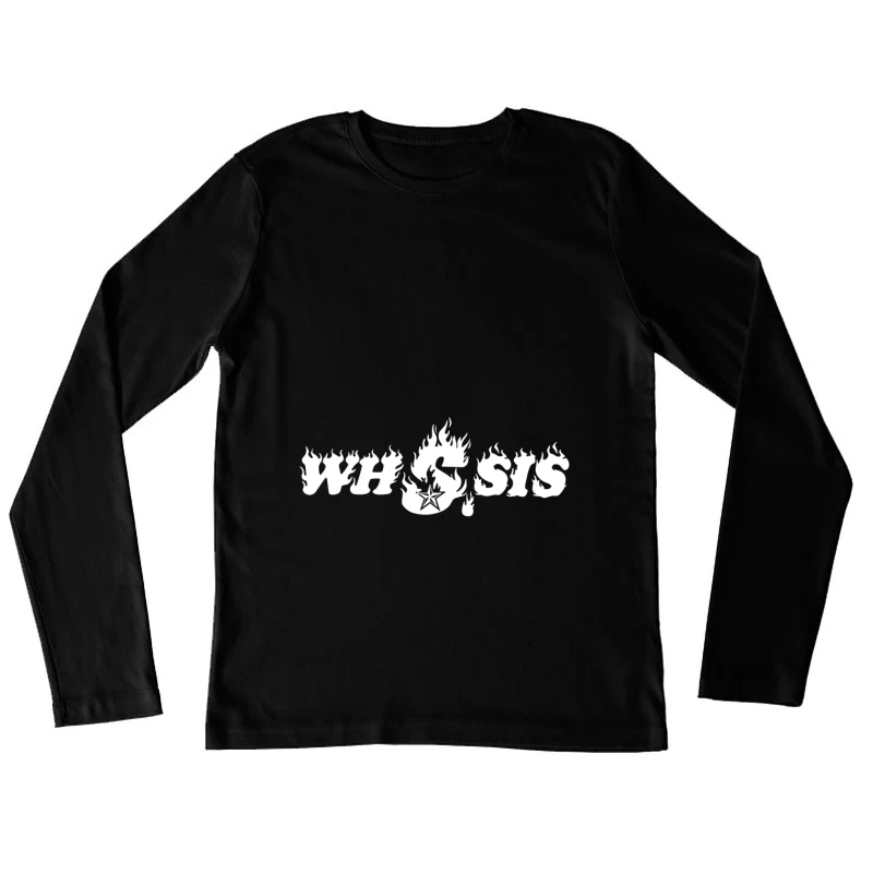Flammen-Logo mit Stern Damen Langarm T-Shirt