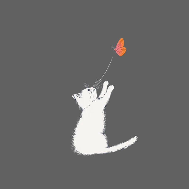 Playful White Kitten Reaching for Orange Butterfly Male Tank Top