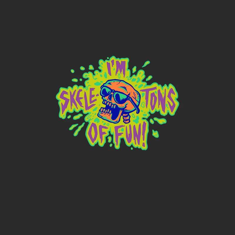 Colorful Graffiti Skull: Skeletons of Fun Typography Baseball Cap