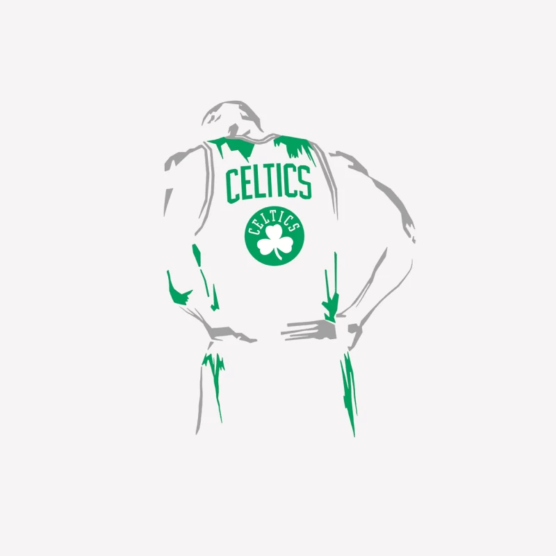 Celtics Basketball Silhouette Herren T-Shirt