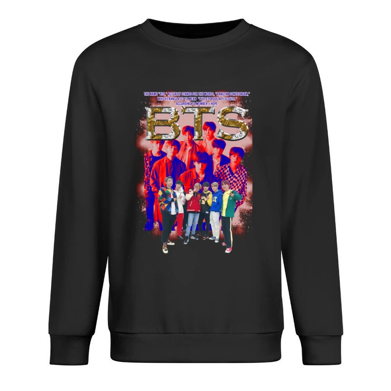 BTS Group Members and Name Meaning Male Pullover Sweatshirt