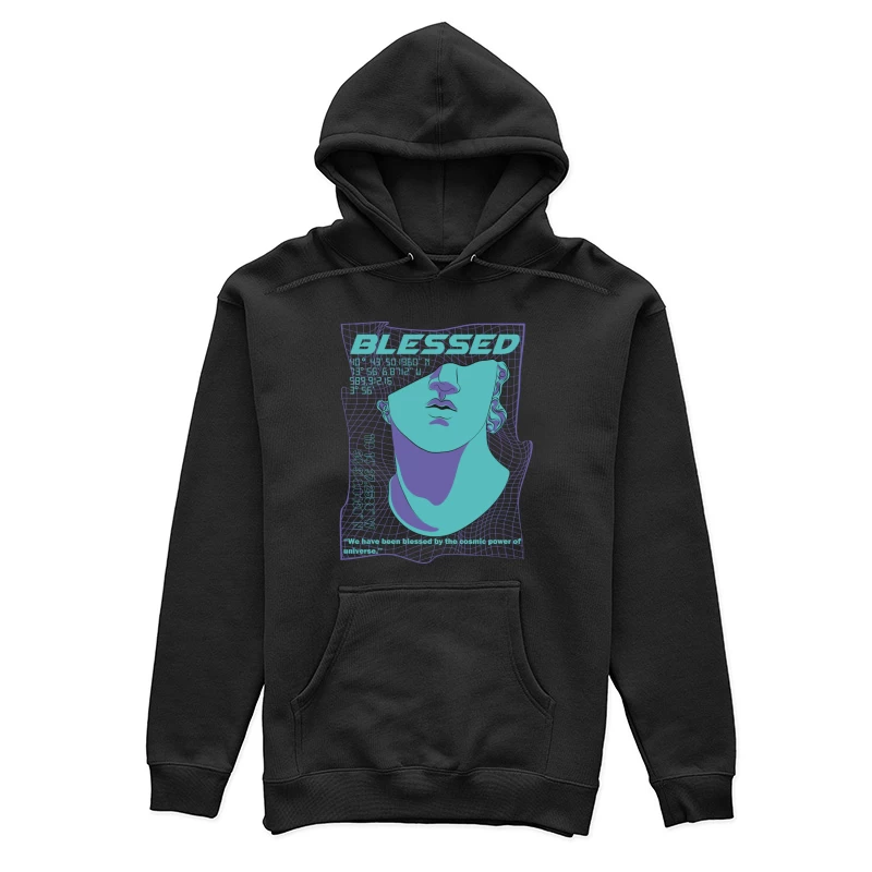 Futuristische Venus-Büste mit Segensbotschaft Damen Pullover Hoodie