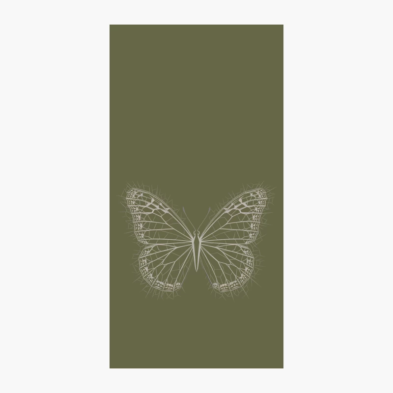 Delicate Monochrome Butterfly Sketch Illustration iPhone Case