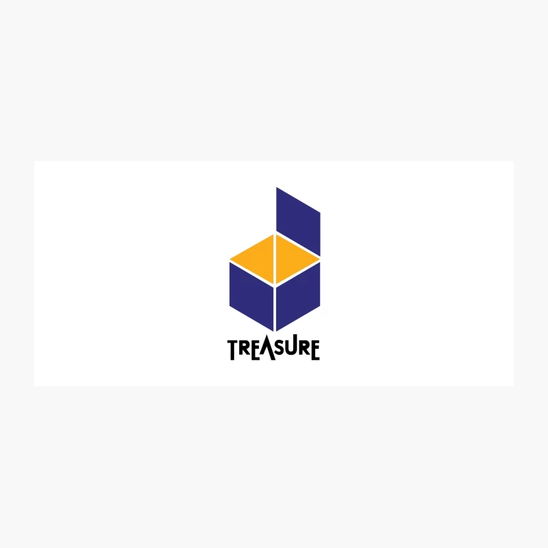 Geometric Treasure Logo: Abstract Blue and Orange Cube Design Coffee Mug