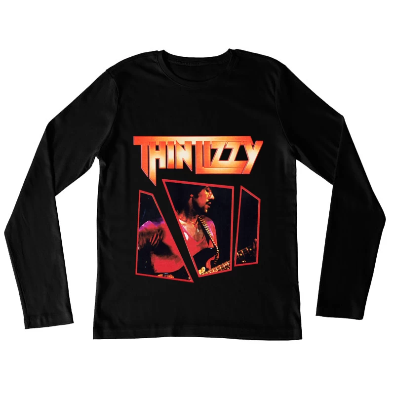 Thin Lizzy Vintage Concert Album Art with Red Typography Female Long Sleeve T-Shirt