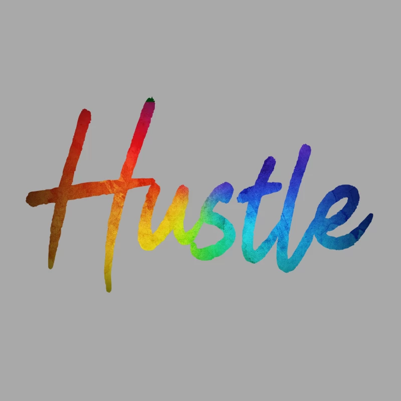 Colorful Hustle Typography Male Pullover Hoodie